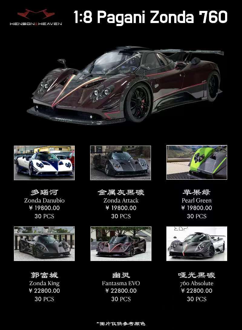 HH 1/8 Pagani Zonda 760 Limited Edition Model Car