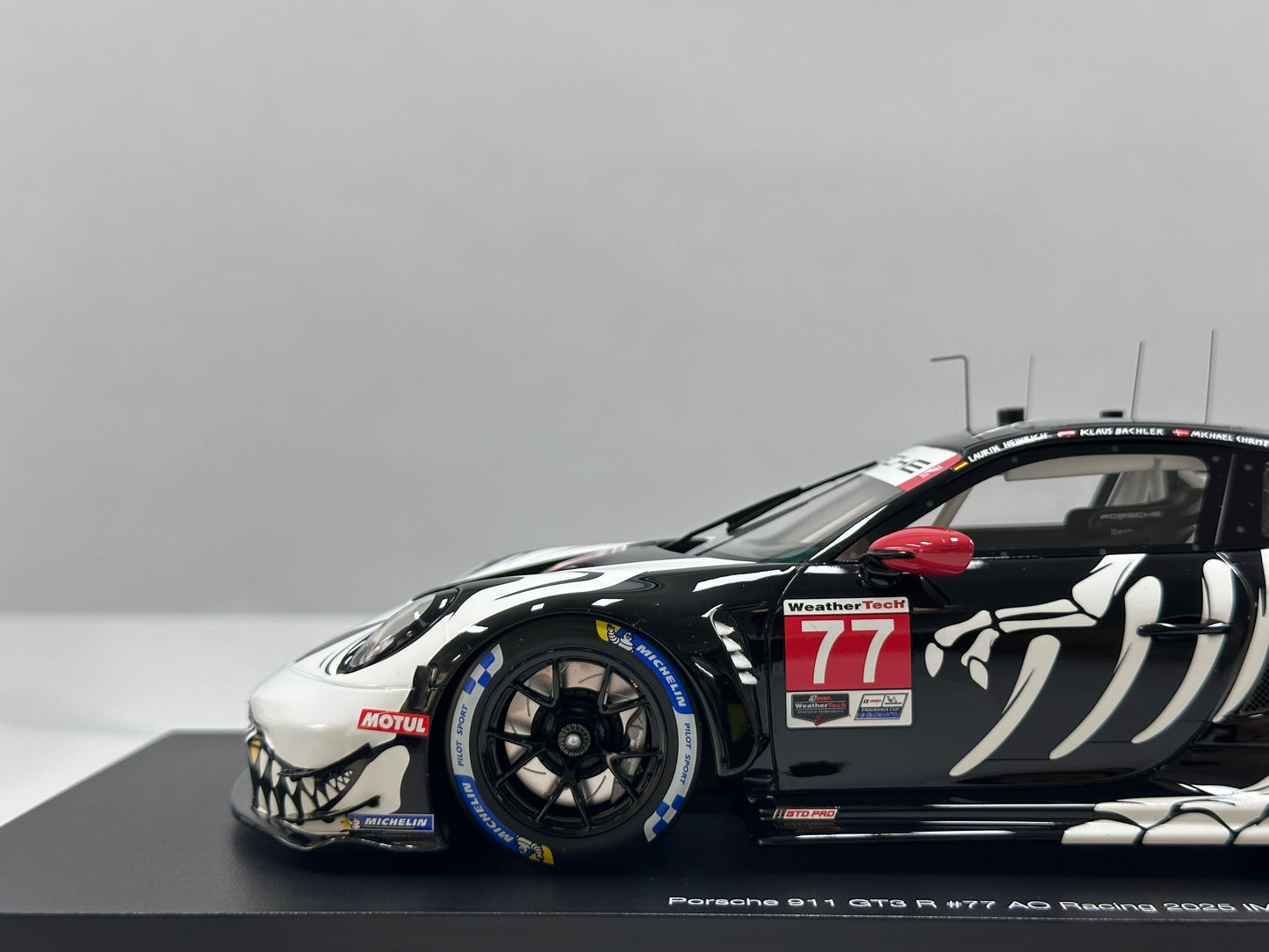 Topspeed 1/18 Porsche 911 GT3 R #77 AO Racing 2025 IMSA Petit Le Mans Skeleton Dragon Livery TS0651