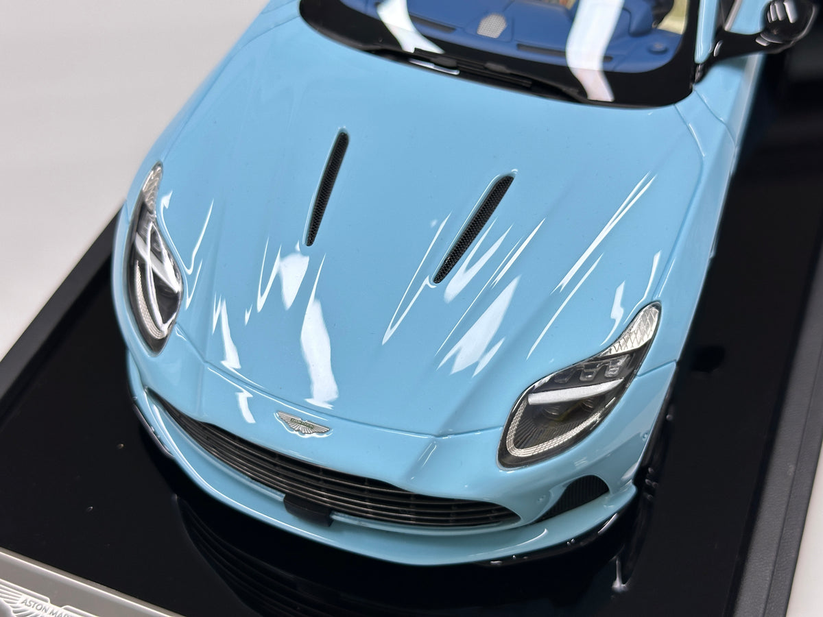 MOTORHELIX 1/18 Aston Martin DB12 Volante Convertible - Glass Blue (MH397)