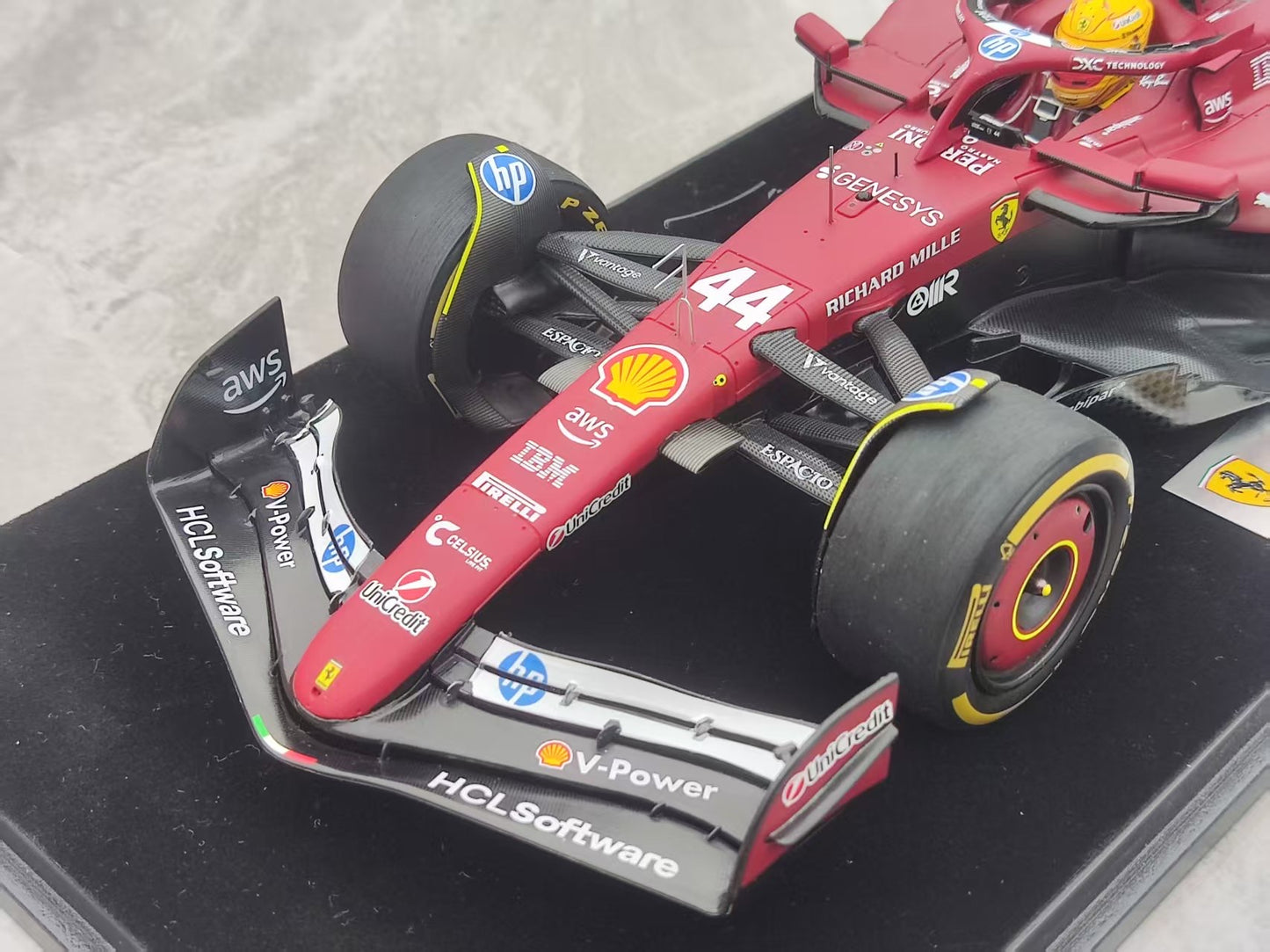 Looksmart 1/18 Ferrari SF-25 2025 Chinese Grand Prix Sprint Race Winner Lewis Hamilton, Red Livery LS18F1074