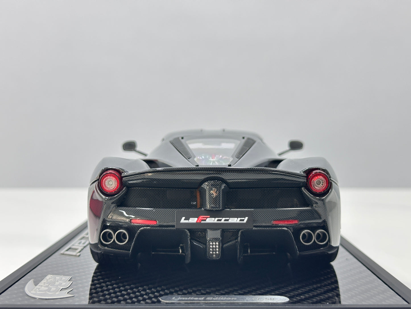 BBR 1/18 Ferrari LaFerrari Alloy Full Open Cargo Carbon Fiber Leather Case Version Black BBR182244CH
