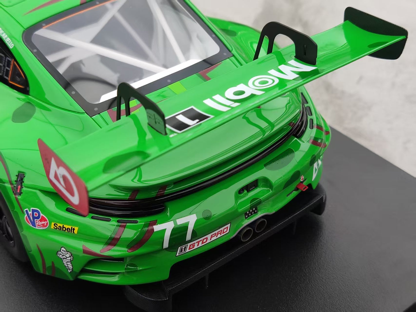TopSpeed 1/18 Porsche 911 GT3 R (992) #77 AO Racing Green Dinosaur TS0684