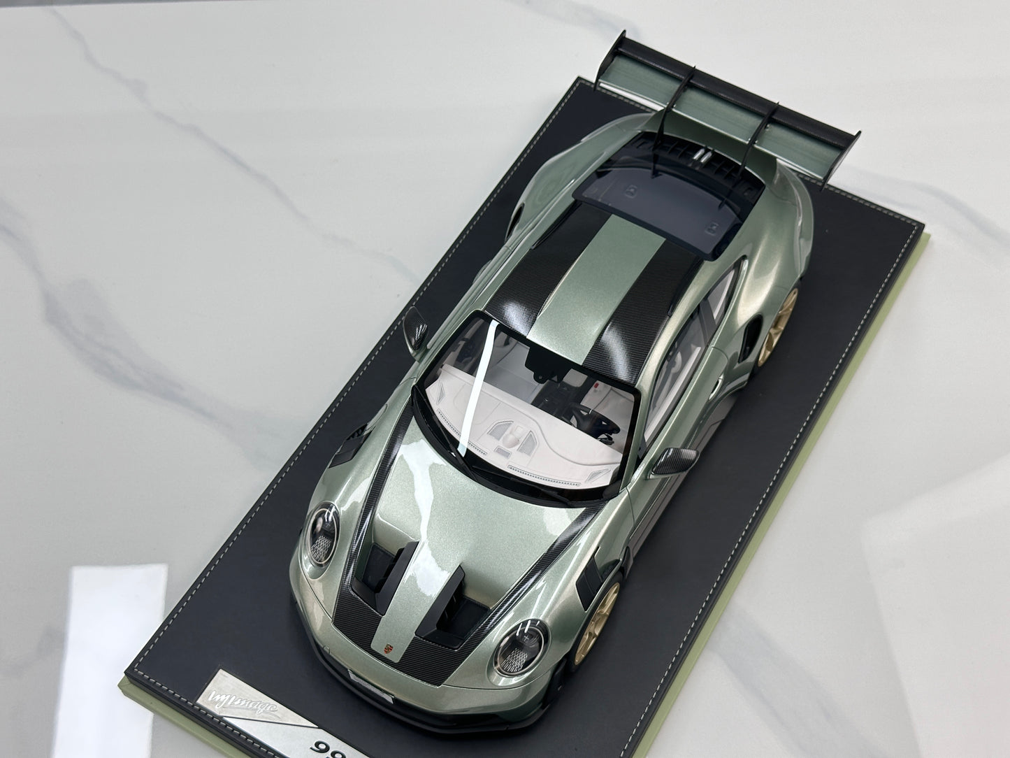 IVY 1/12 Porsche 992 GT3 RS City Bamboo Green and White Ribbon IVY244