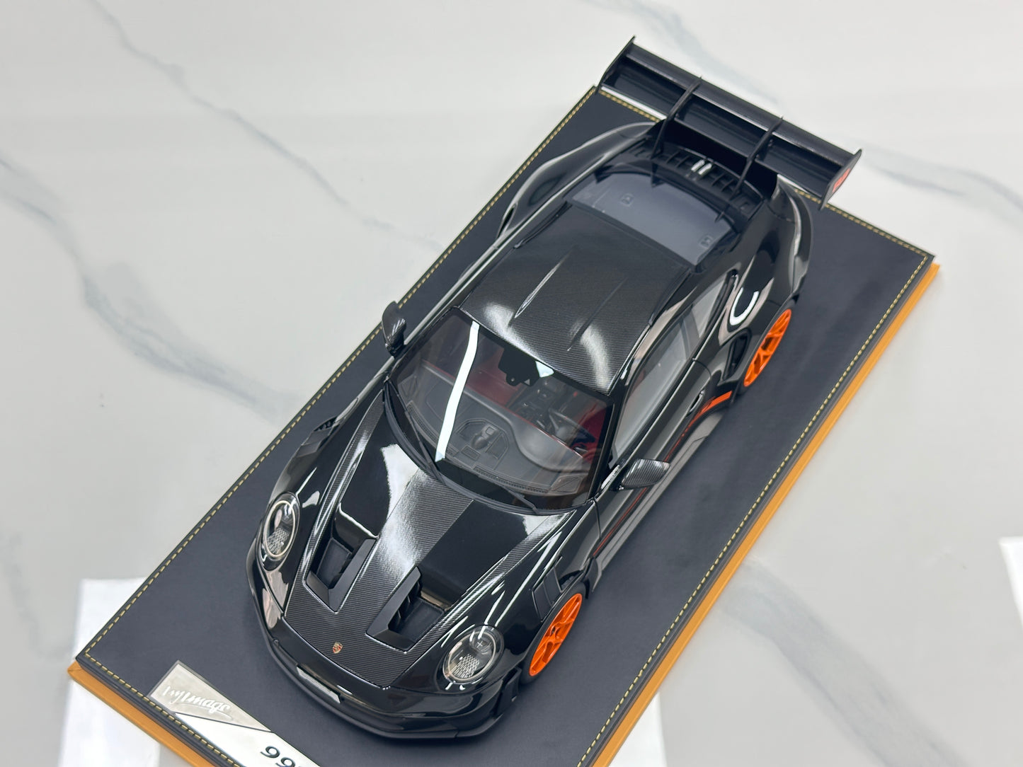 IVY 1/12 Porsche 992 GT3 RS, Black with Orange Wheels IVY243