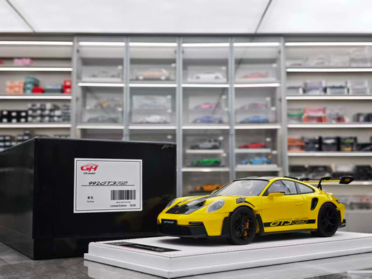 GH MODEL 1/18 Porsche 992 GT3RS Yellow GH011