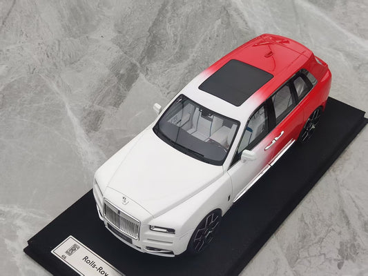 GL 1/18 Rolls-Royce Cullinan Red and White Resin Model JS-GL037