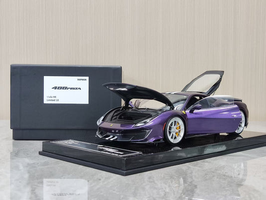 DM Pro 1/18 Ferrari 488 Pista – Purple (Black Base Version B) DGP002B