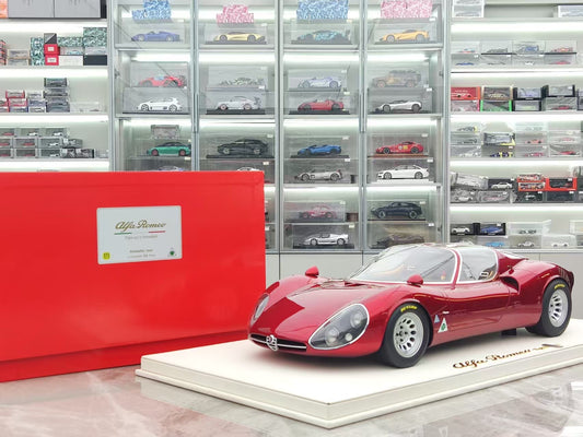 DMH 1/8 Alfa Romeo TIPO33 STRADALE Early Model Metallic Red Model Car DMH075