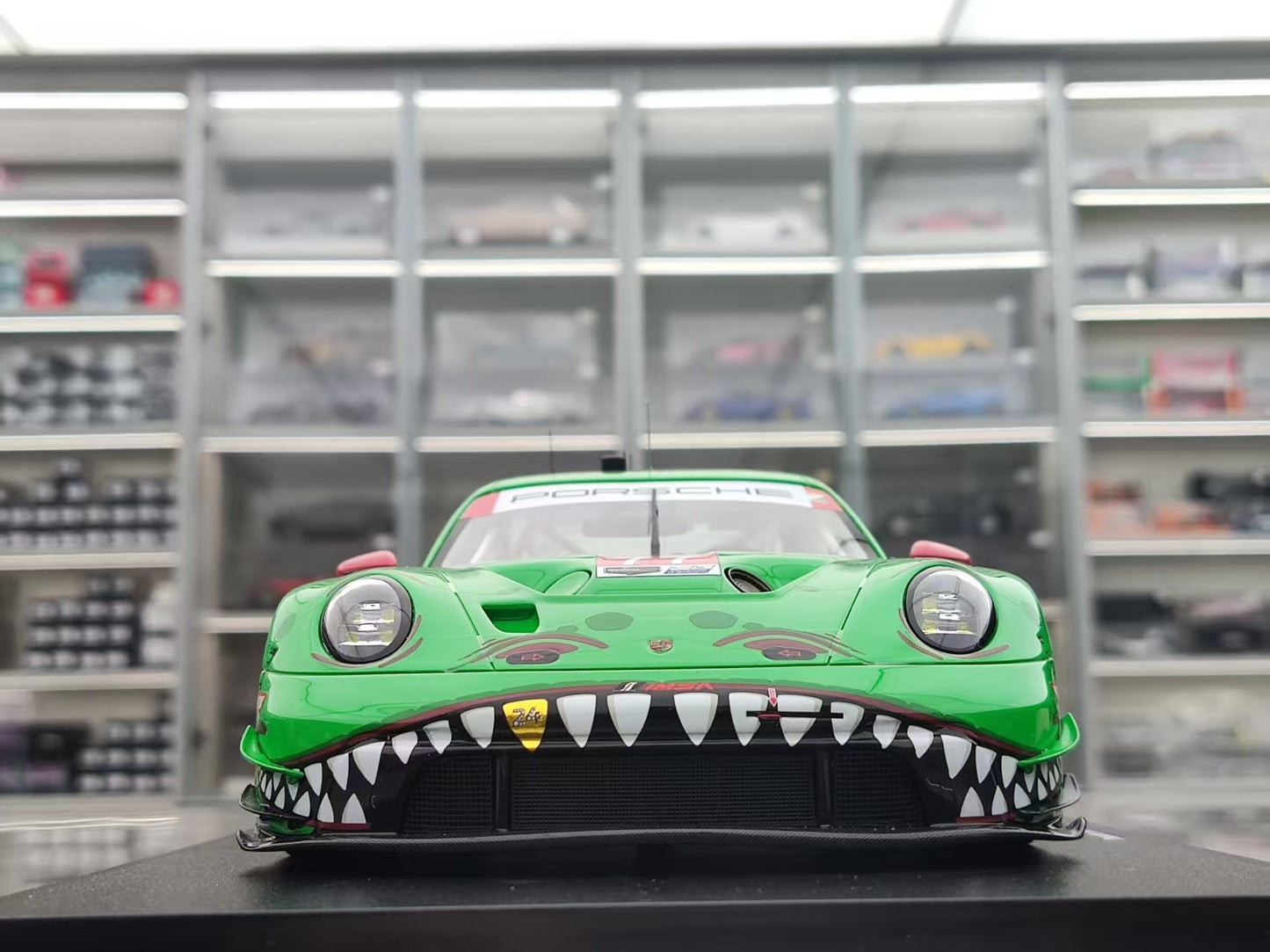 Topspeed 1/18 Porsche 911 GT3 R (992) #77 AO Racing 2025 Green Dinosaur TS0642