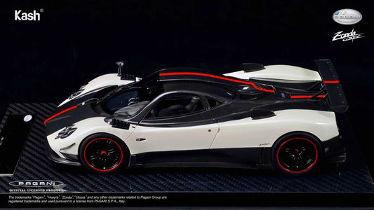 Kash Model 1/18 Pagani Zonda Cinque Coupe, Warm Pearl White Car Model