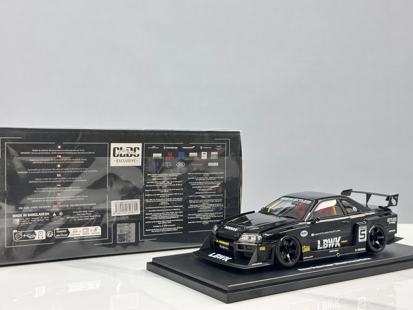 GT Spirit 1/18 Nissan Skyline GTR R34 LB - Super Silhouette Black Livery CLDC049
