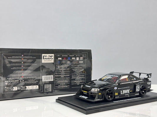 GT Spirit 1/18 Nissan Skyline GTR R34 LB - Super Silhouette Black Livery CLDC049