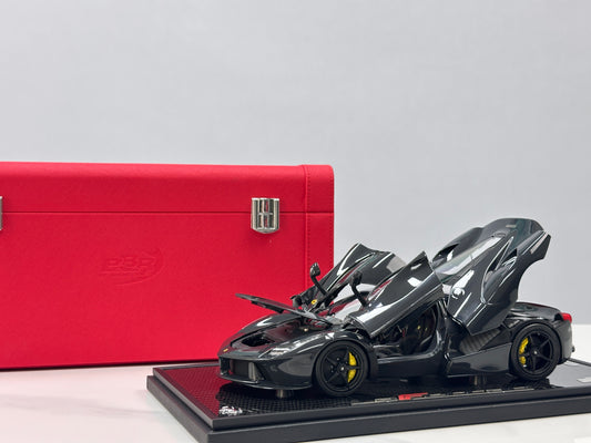 BBR 1/18 Ferrari LaFerrari Alloy Full Open Cargo Carbon Fiber Leather Case Version Black BBR182244CH
