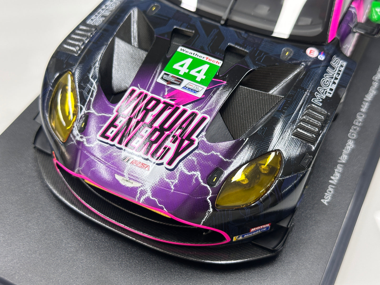 Topspeed 1/18 Aston Martin Vantage GT3 Evo #44 Magnus Racing Black/Purple Livery TS0690