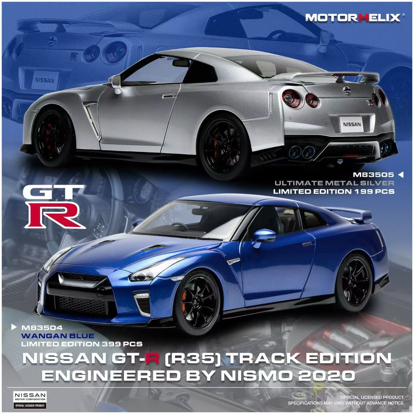 MOTORHELIX 1/18 Nissan GTR R35 Diecast Car Model Ornament