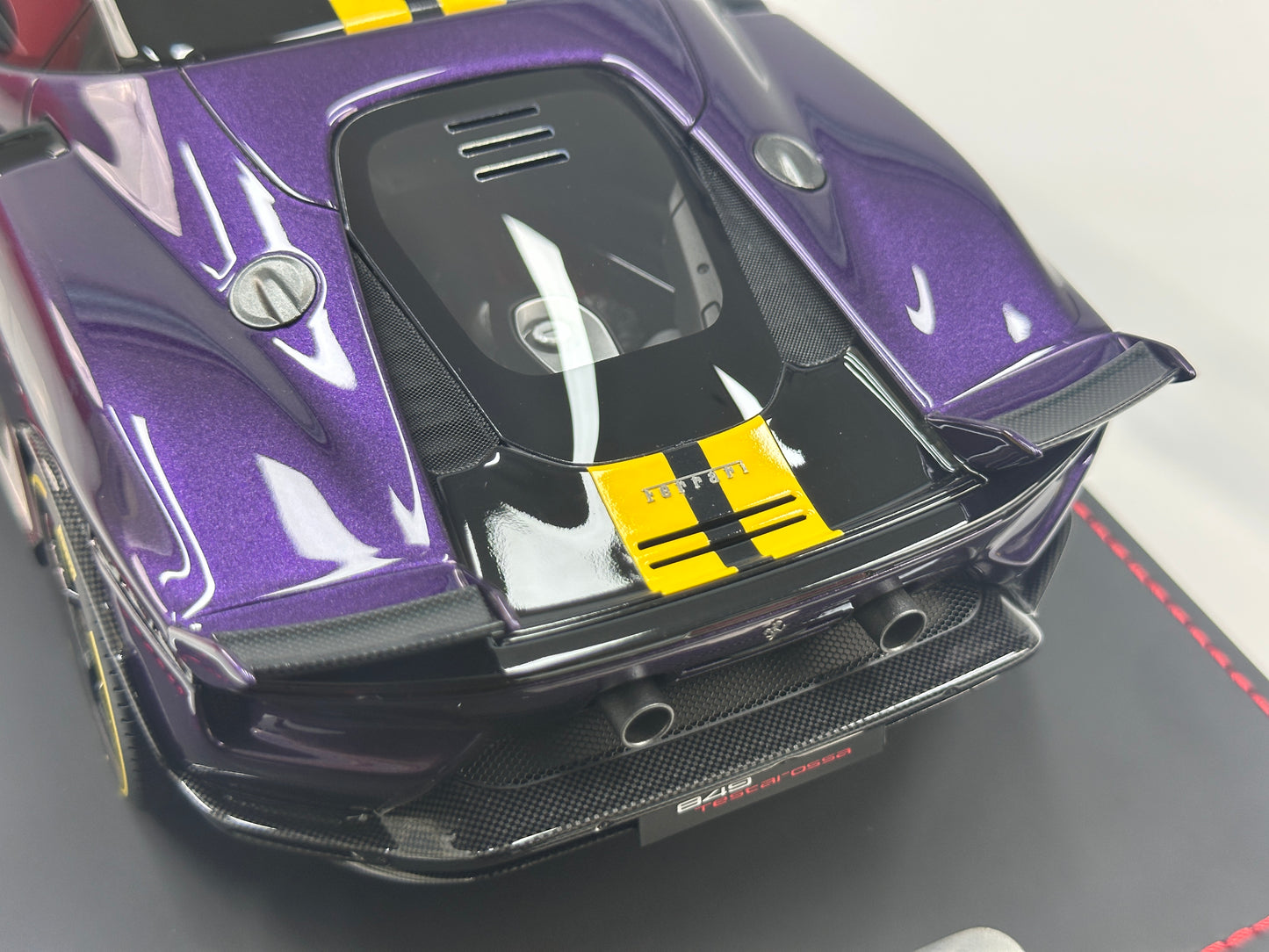 BBR 1/18 Ferrari 849 Testarossa Assetto Fiorano – Hong Kong Purple/Yellow Livery (P18276E)