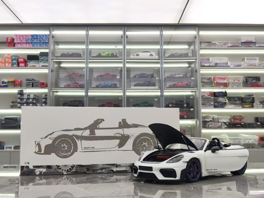 MINICHAMPS 1/18 Porsche 718 Spyder RS White Alloy Car Model 110063131