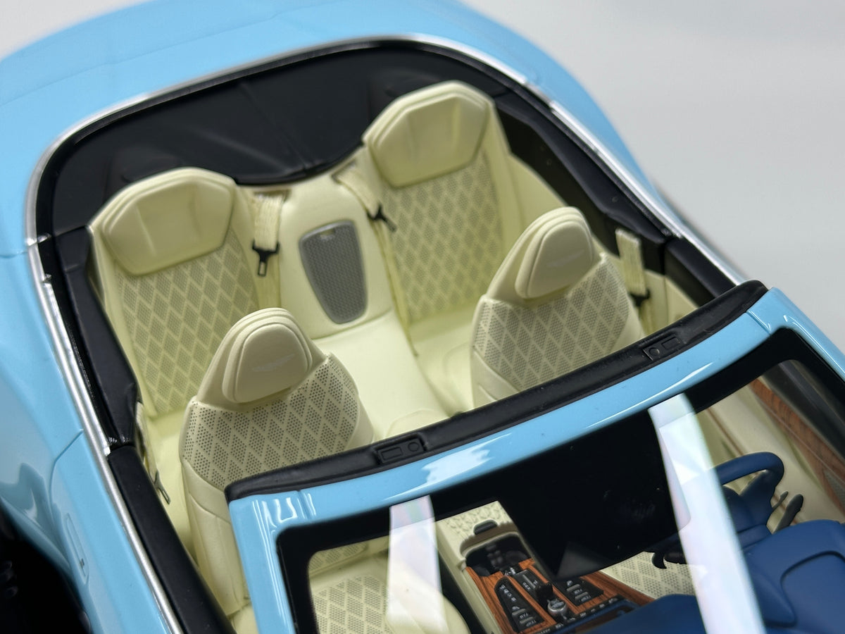 MOTORHELIX 1/18 Aston Martin DB12 Volante Convertible - Glass Blue (MH397)