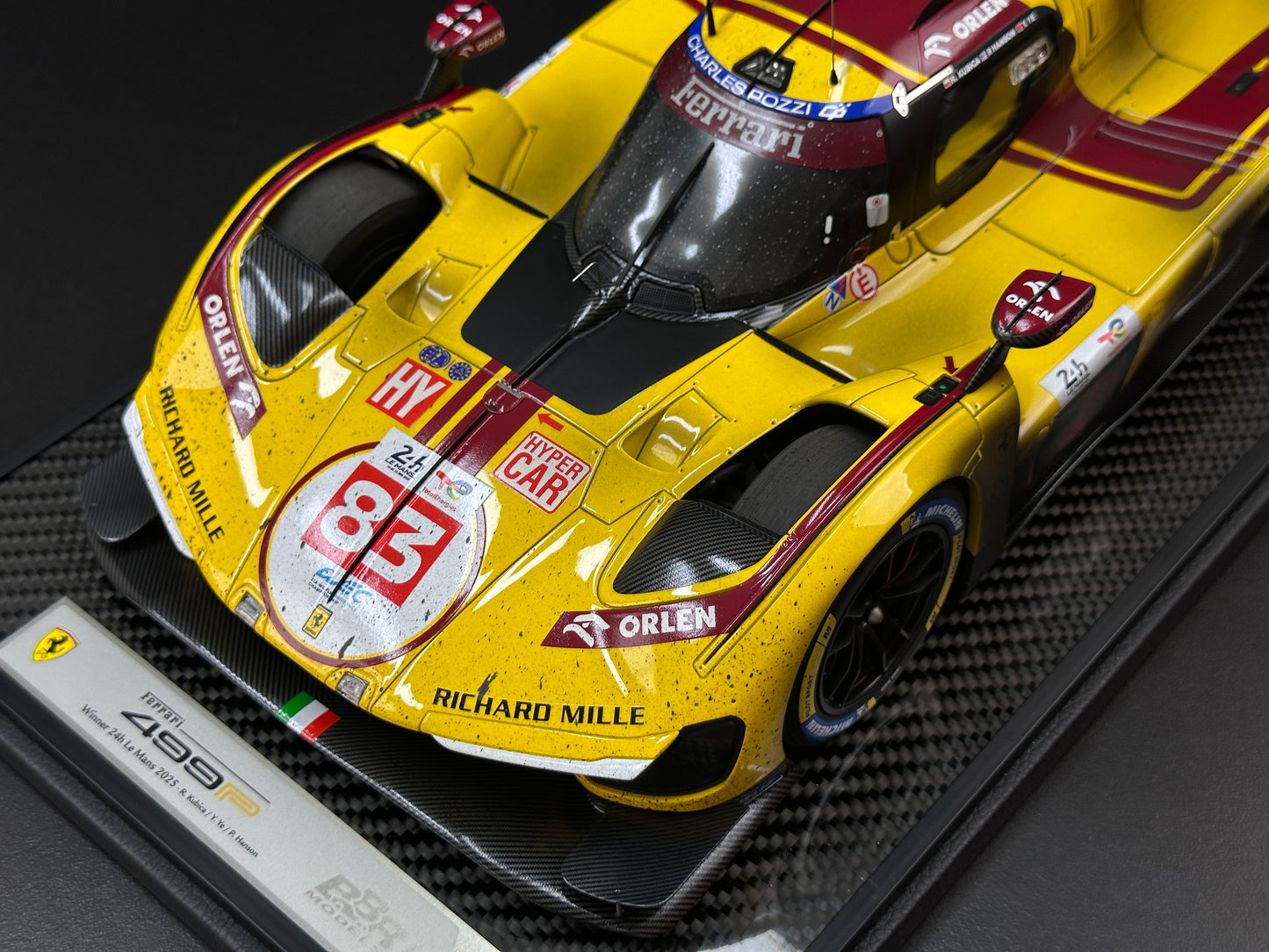 BBR 1/12 Ferrari 499P Le Mans 2025 - Ye Yifei's championship sprint in dirty form - Le Mans #83 - BBR1228Cdirty