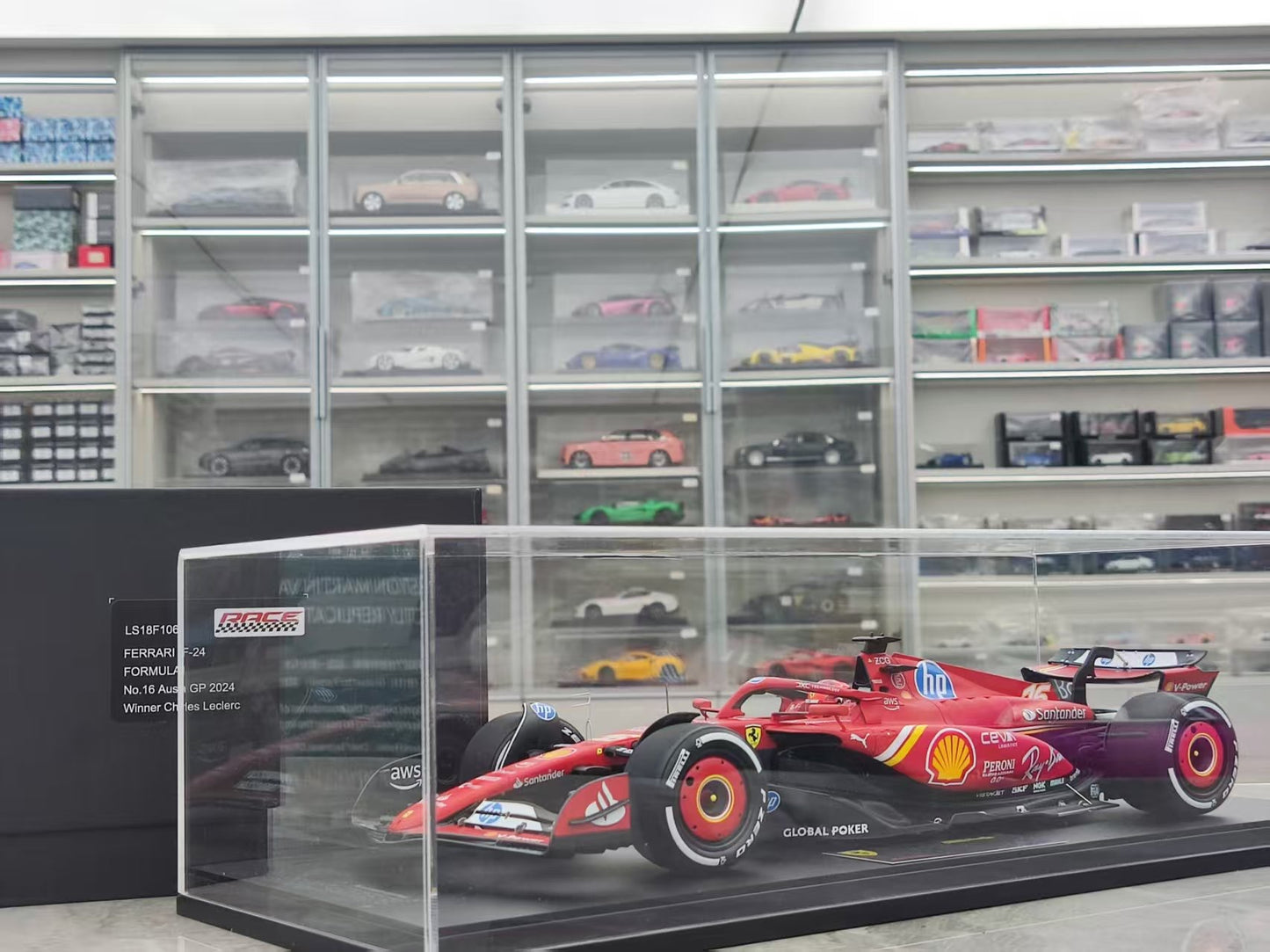 Looksmart 1/18 Ferrari SF-24 2024 US Austin GP Winner Charles Leclerc #16 Red LS18F1067