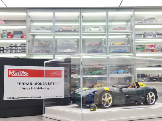 HERMES COLLECTION 1/18 Ferrari Monza SP1 British Green and Yellow Stripes HC008