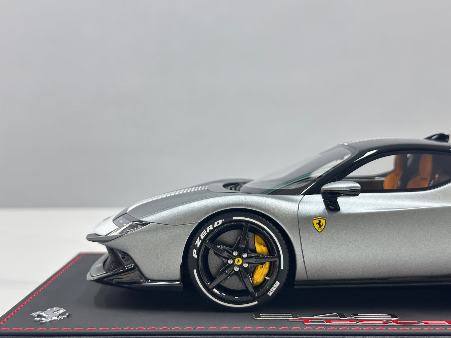 BBR 1/18 Ferrari Testarossa Assetto Fiorano – Matte Grey (Launch Color) with White Livery (P18276A)