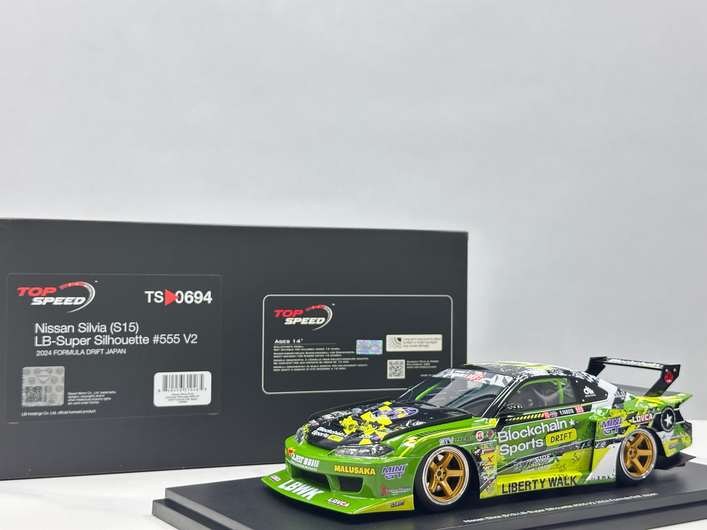TopSpeed 1/18 Nissan LB-Super Silhouette S15 Silvia (Green Livery) TS0694