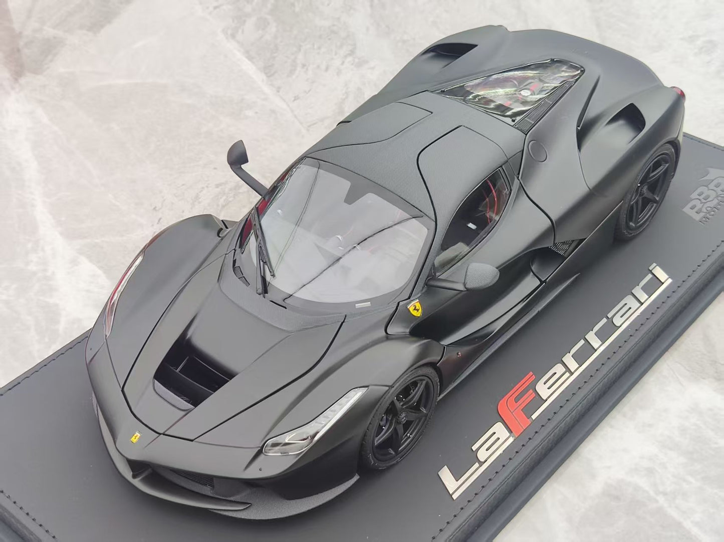 BBR 1/18 Ferrari Laferrari Alloy Full Open Matte Black BBR182242DIE