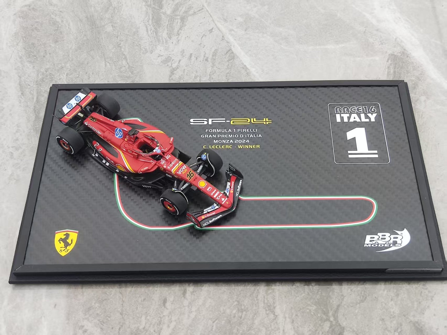 BBR 1/43 Ferrari SF24 MONZA GP 2024 LECLERC WINNER 16# Red BBRC307ACOFCH
