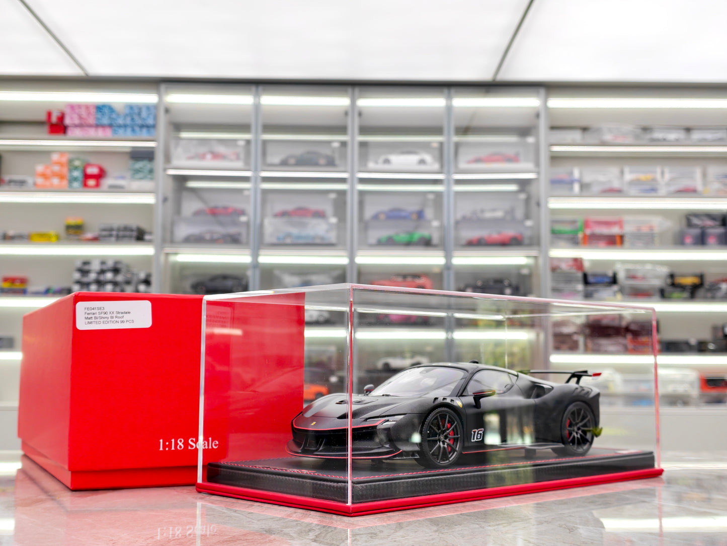 MR 1/18 Ferrari SF90XX Stradale Leclerc Custom Edition Hard FE041SE3