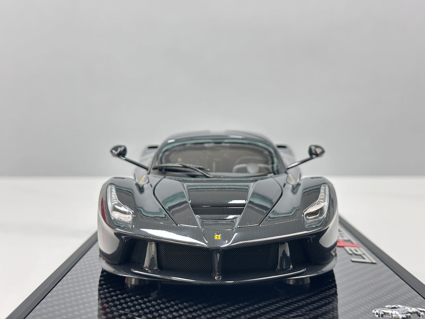BBR 1/18 Ferrari LaFerrari Alloy Full Open Cargo Carbon Fiber Leather Case Version Black BBR182244CH