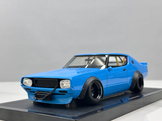 OTTO 1/18 Nissan Skyline 2000 GT-R (KPGC110) BY LB-WORKS Blue OT1210