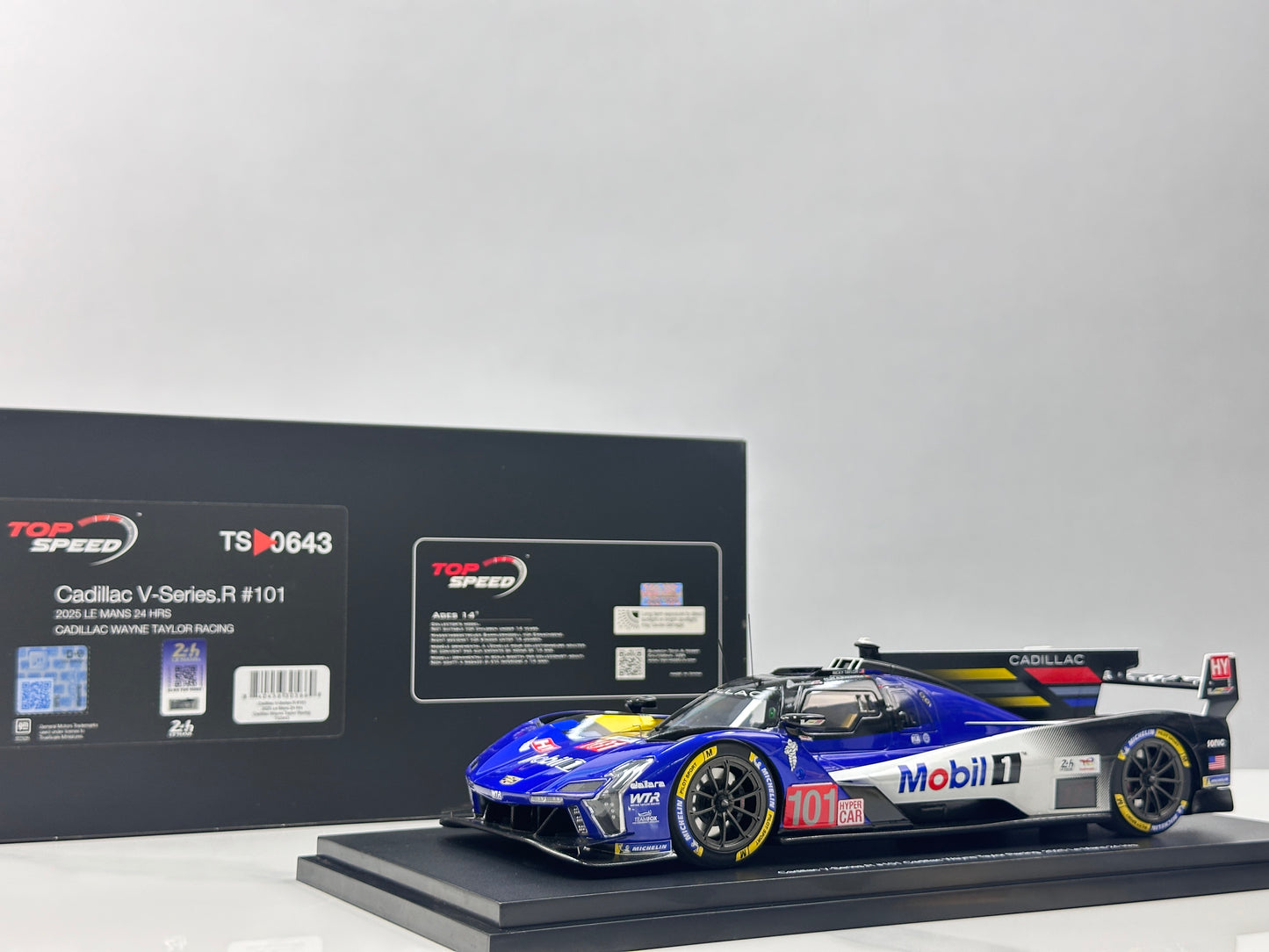 Topspeed 1/18 Cadillac V-Series.R #101 Cadillac Wayne Taylor Racing – Blue Livery (TS0643)
