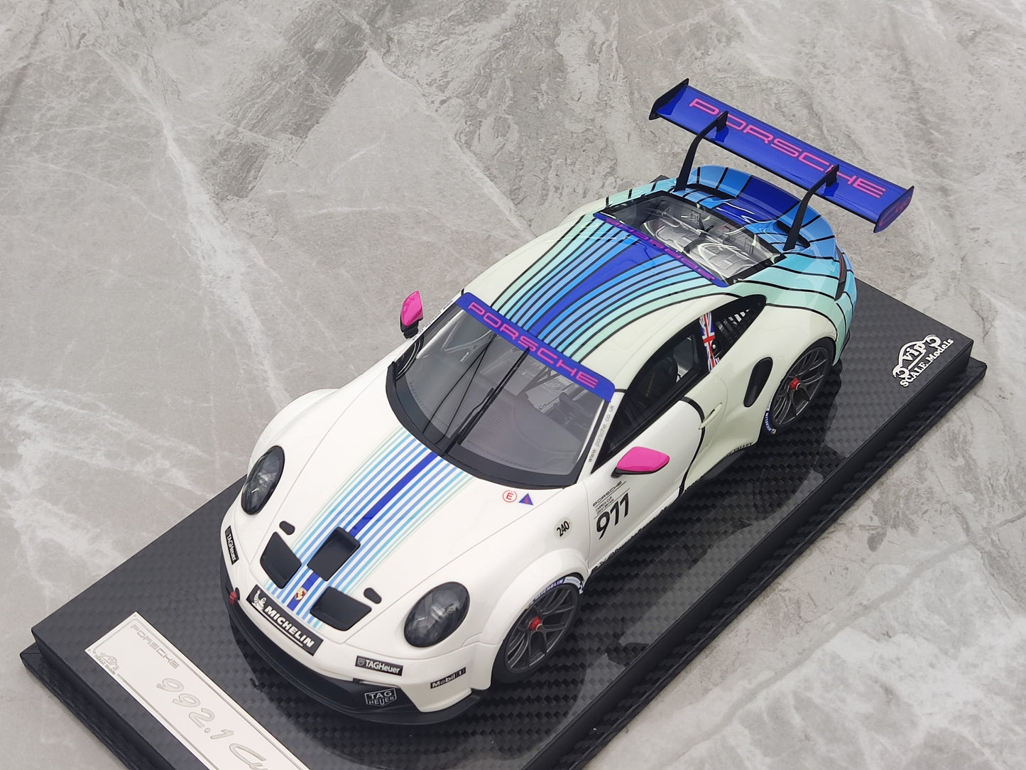 VIP 1/18 Porsche 911 GT3 CUP White Blue Livery VIP177