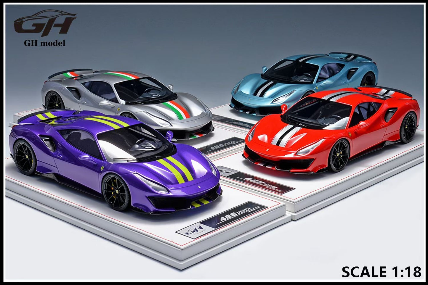 GH Model 1/18 Ferrari Novitec 488 pista Limited Edition Model Figurine