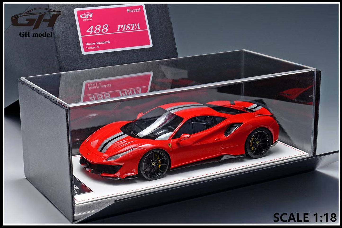 GH Model 1/18 Ferrari Novitec 488 pista Limited Edition Model Figurine
