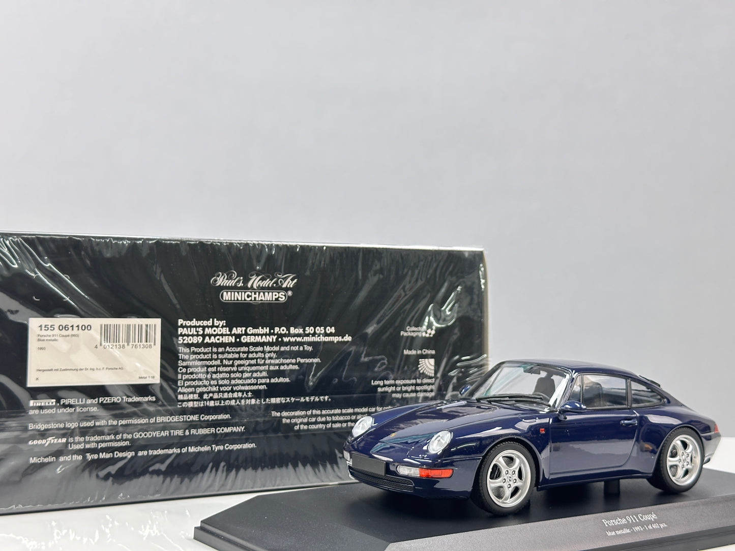 MINICHAMPS 1/18 Porsche 911 (993) 1993 Metallic Blue 155061100