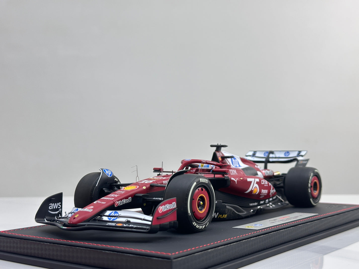 BBR 1:18 Ferrari SF25 Monaco F1 Race Car Monaco GP — 2nd Place Finish (#16) P18267C16DIE