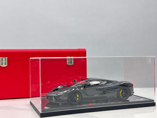 BBR 1/18 Ferrari LaFerrari Alloy Full Open Cargo Carbon Fiber Leather Case Version Black BBR182244CH