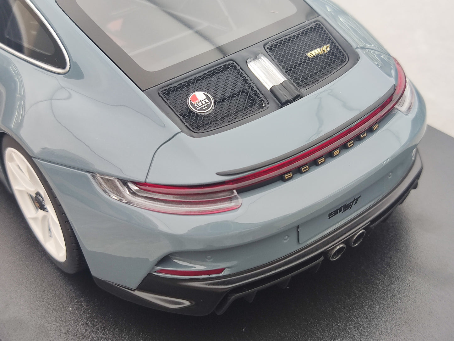 GT Spirit 1/18 Porsche 911 S/T SHORE Metala Blua Simulada Modelaŭto GT491