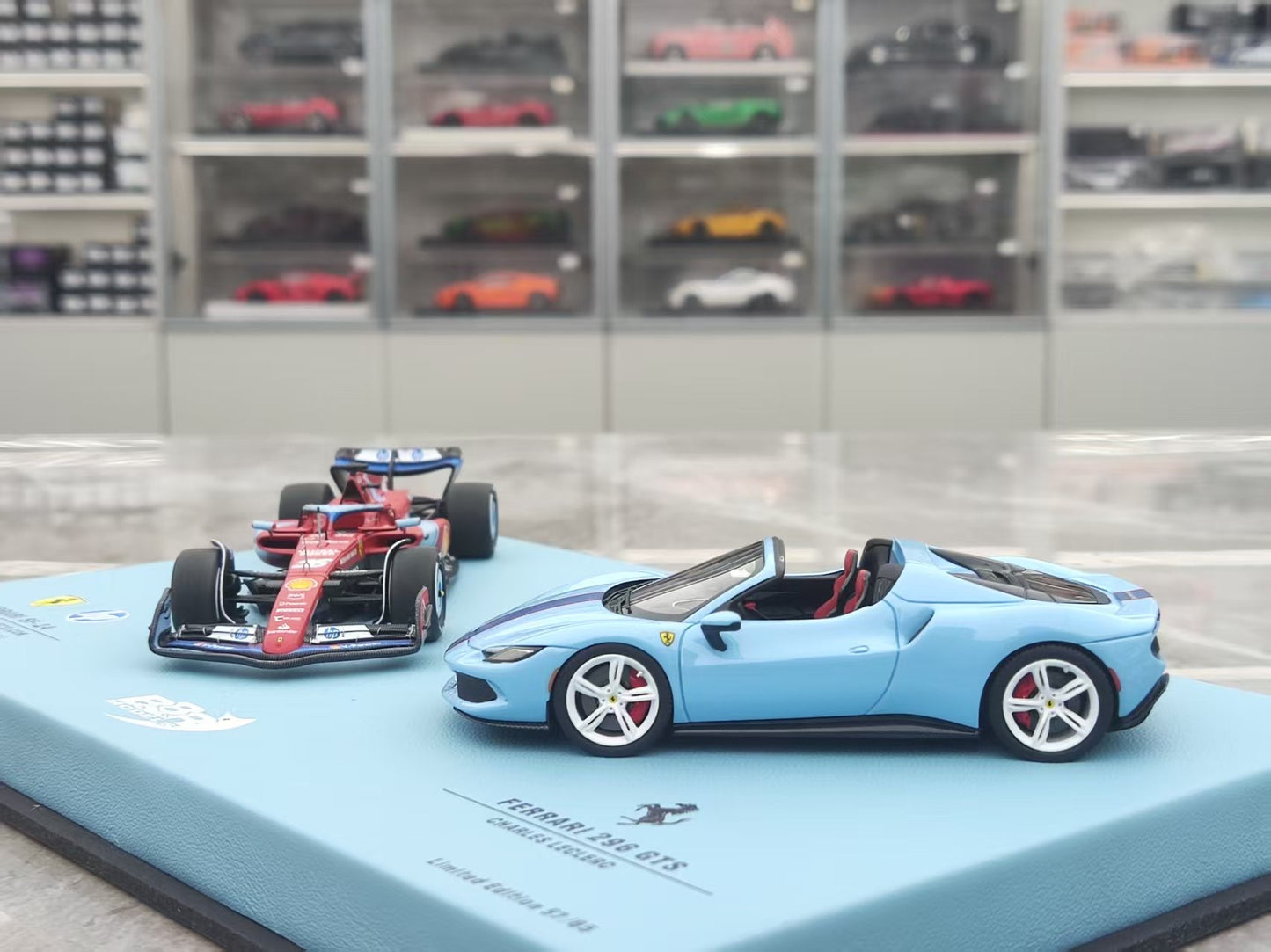 BBR 1/43 Ferrari SF-24 & 296 GTS MIAMIGP 2024 Miami Special Edition Leclerc No. 16 Double Set EMP107EX