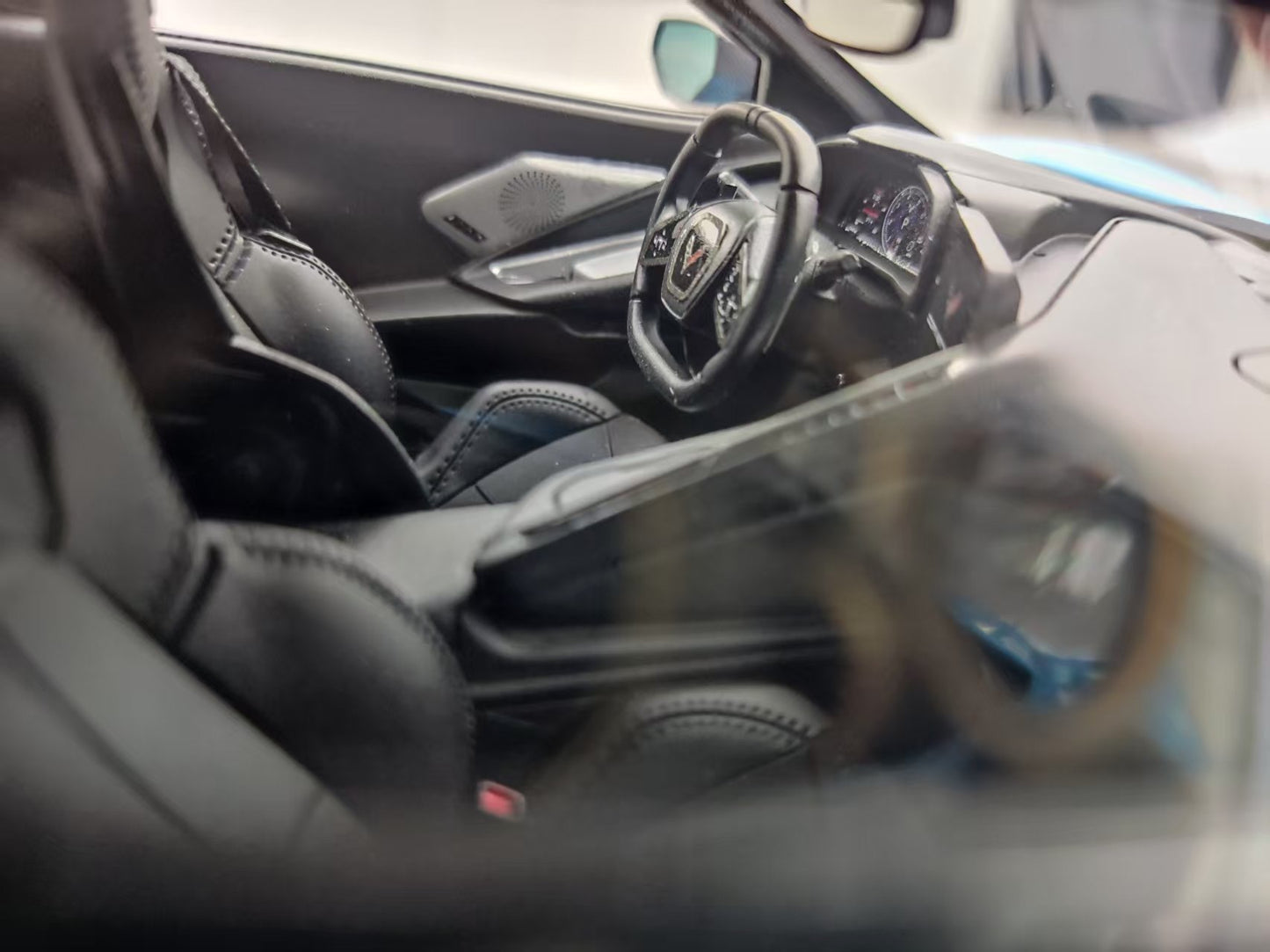 BBA MODEL 1/18 Corvette C8 LB Widebody Modified, Baby Blue (BBA036)