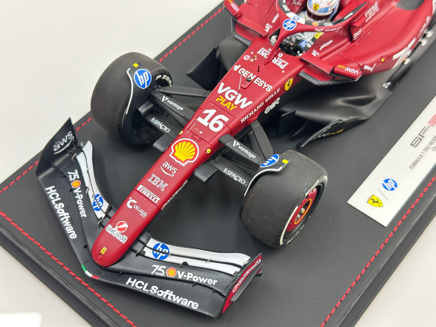BBR 1:18 Ferrari SF25 Monaco F1 Race Car Monaco GP — 2nd Place Finish (#16) P18267C16DIE