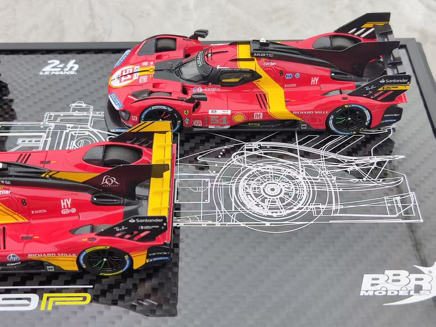 BBR 1/43 Ferrari 499P 2023, 2024, 2025 Le Mans Three-Year Champion - Three-Car Set EX57CH