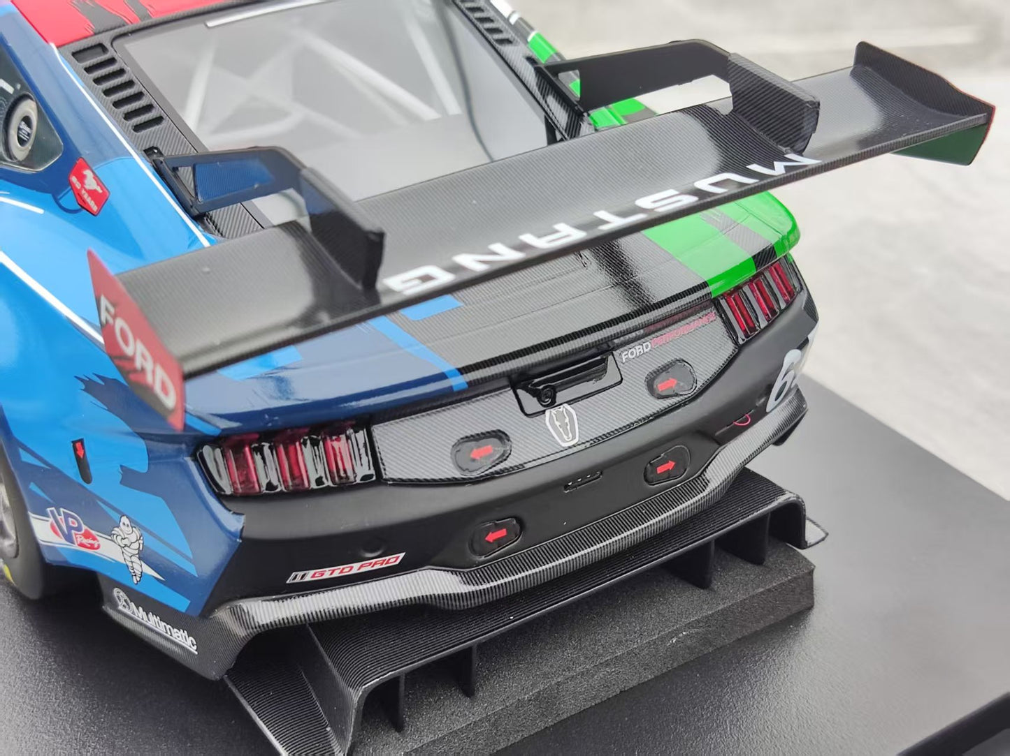 Topspeed 1/18 Ford Mustang GT3 #65 Ford Multimatic Motorsports 2024 White/Blue/Red Livery TS0603