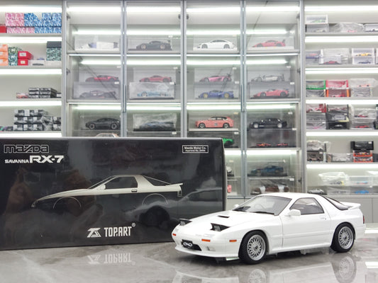 TopArt Collection 1/18 Mazda RX7 FC3S 1989 White Silver Wheels TA007