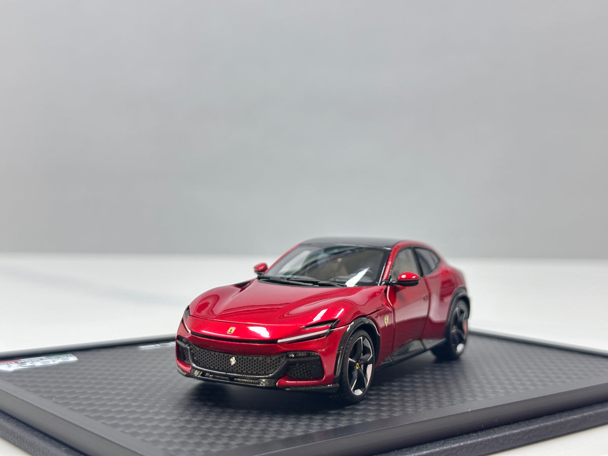 BBR 1/43 Ferrari Purosangue Die-cast Model (Fully Opening) – Black Roof, Rosso Magma Metallic – HE43001BST