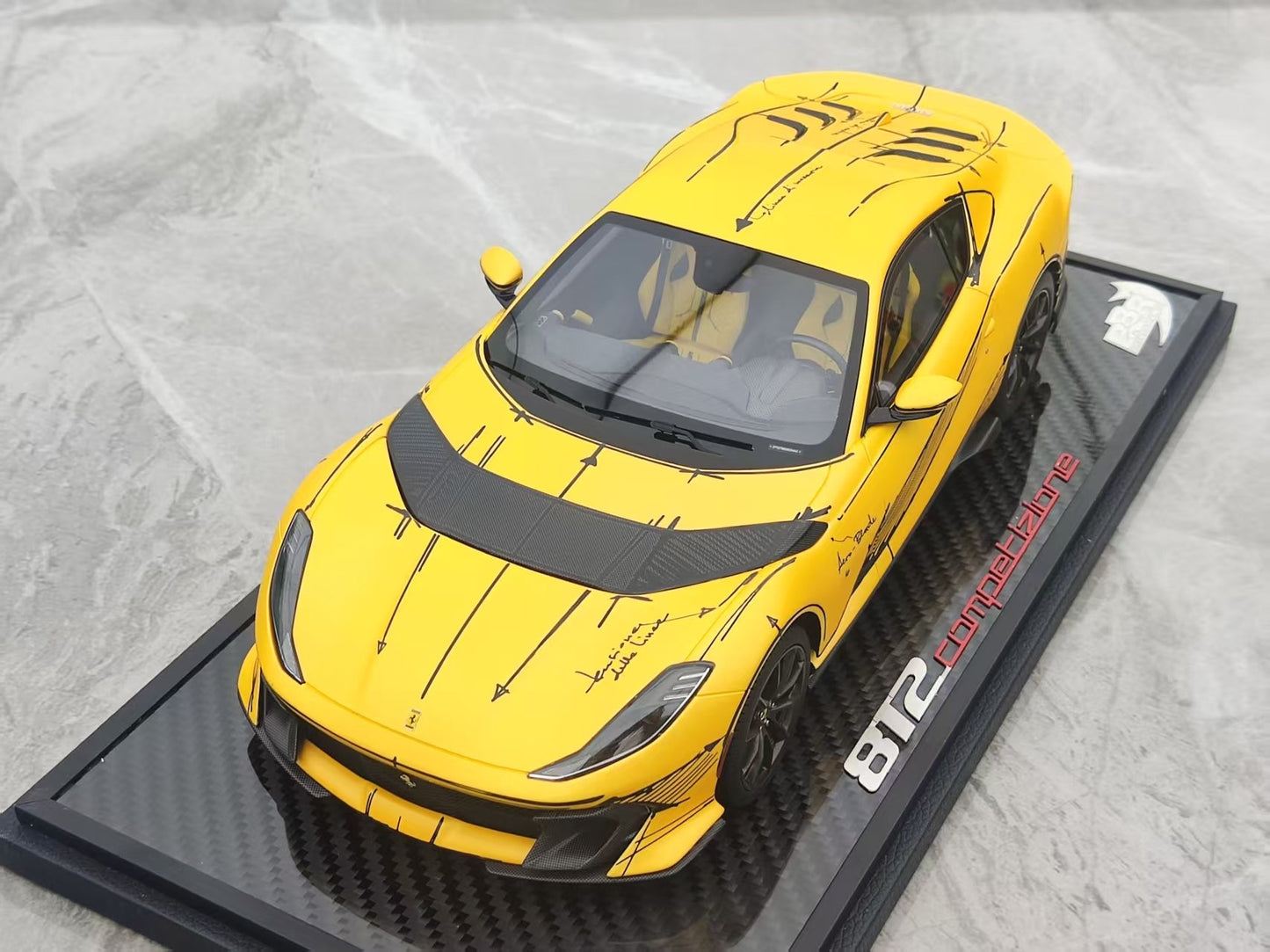 BBR 1/18 Ferrari 812 Corpetizione Yellow Resin Model P18207ARTCH