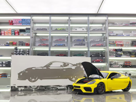 MINICHAMPS 1/18 Porsche 718 GT4RS Yellow Alloy Car Model 110062124