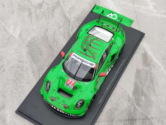 Topspeed 1/18 Porsche 911 GT3 R (992) #77 AO Racing 2025 Green Dinosaur TS0642